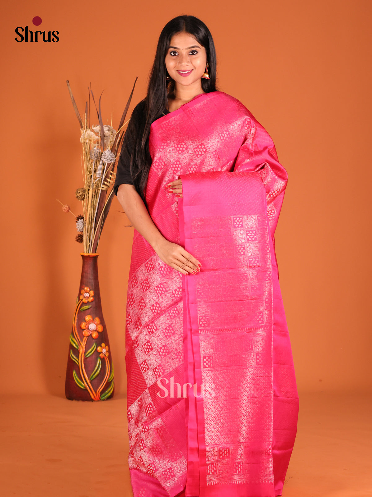 DHS04364 - Soft Silk Saree - Shop on Shrus.com