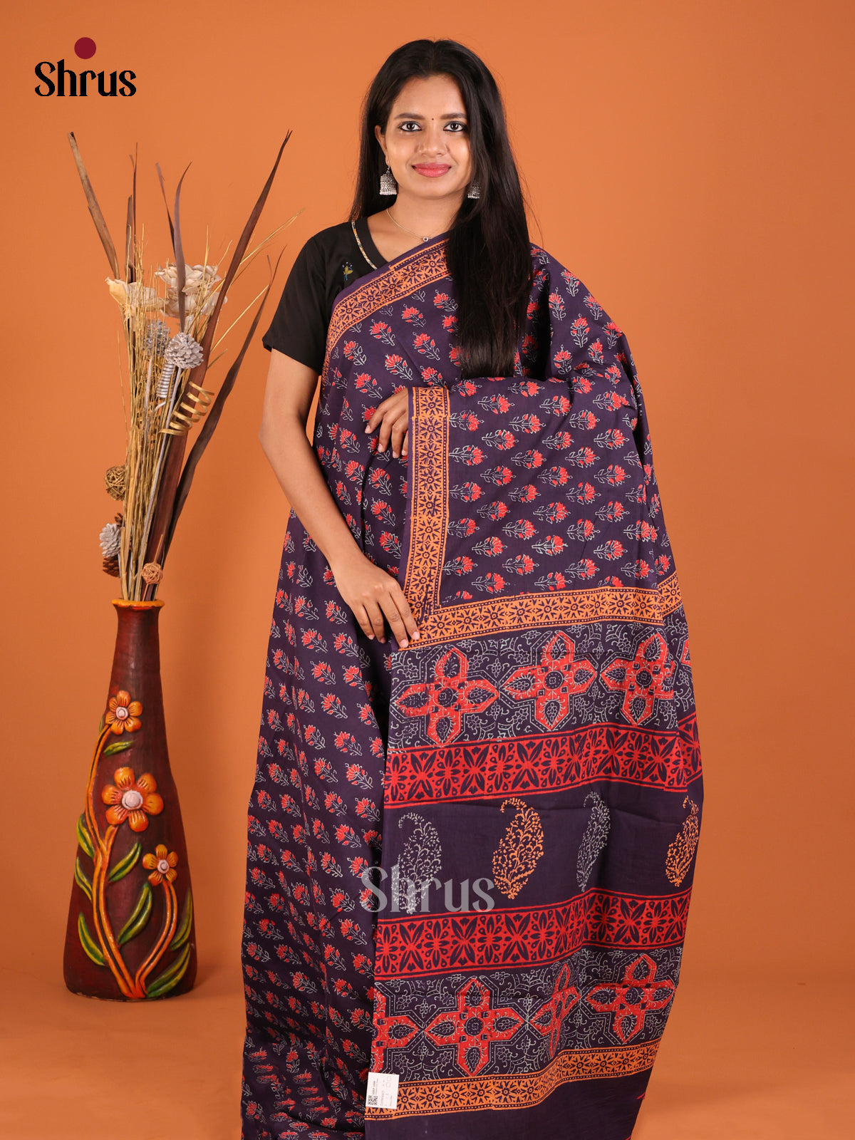 DHS04415 - Jaipur cotton Saree - Shop on Shrus.com