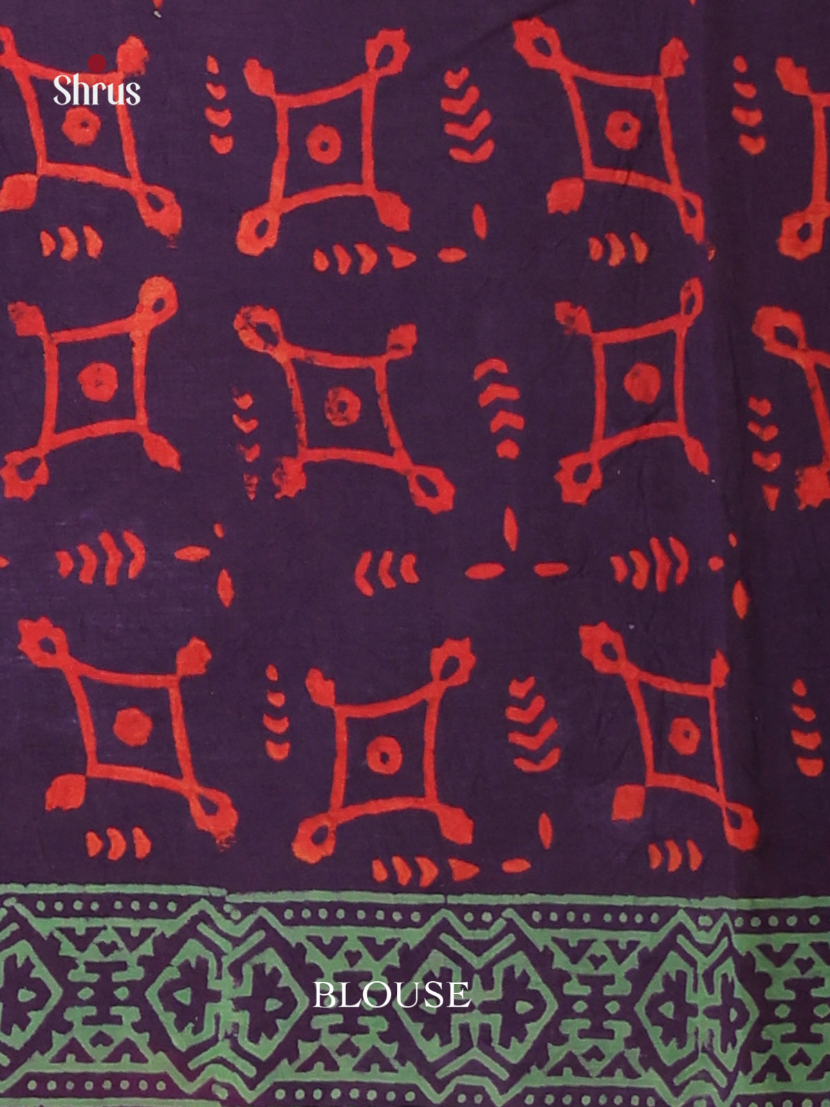 Blue & Red - Jaipur cotton Saree