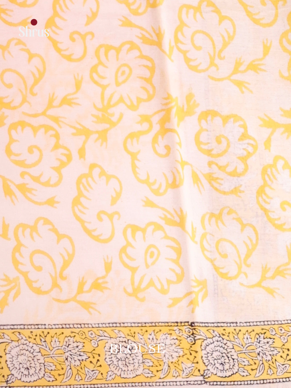 Cream & Yellow - Jaipur cotton Saree