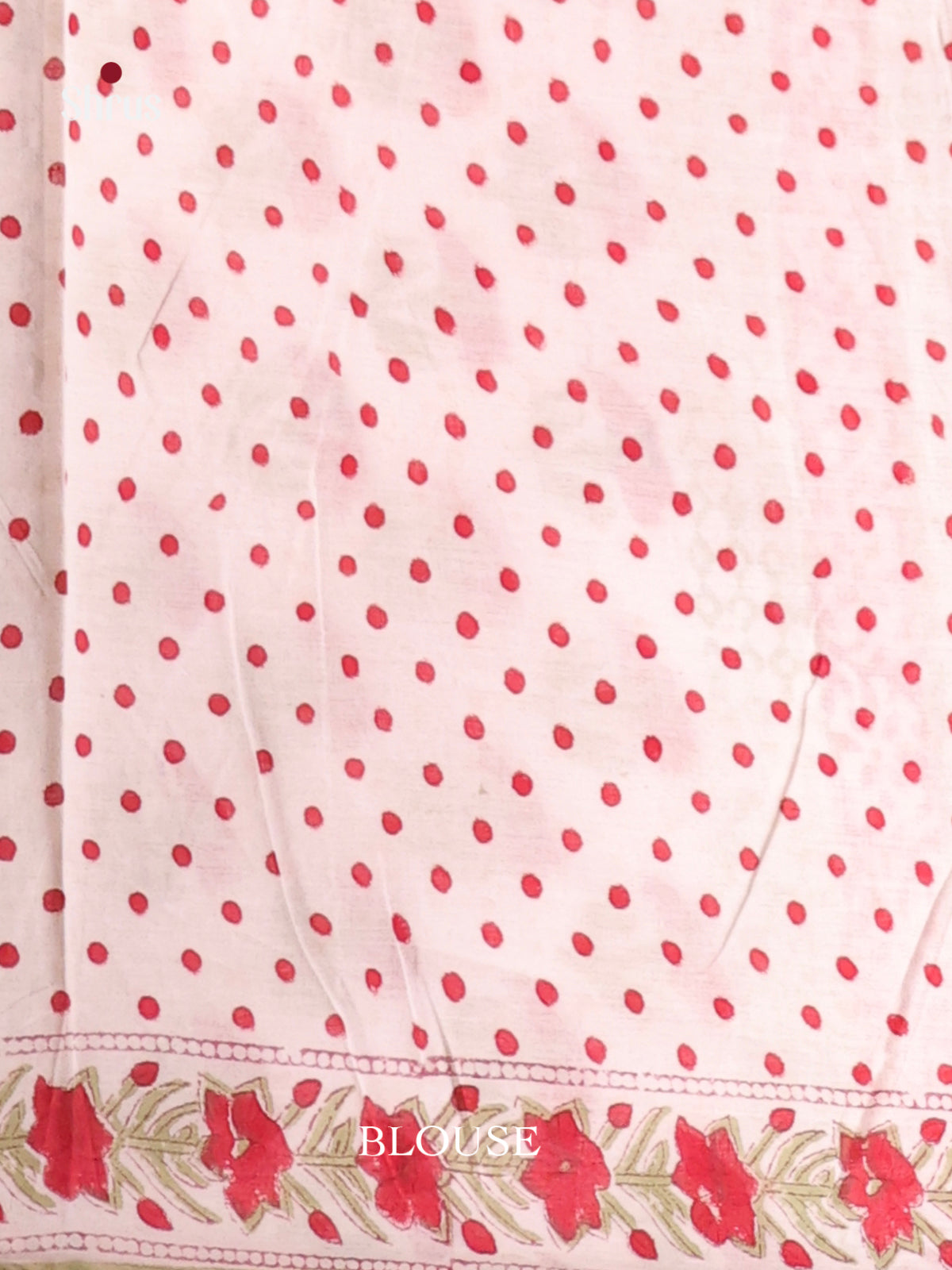 Cream & Red - Jaipur cotton Saree