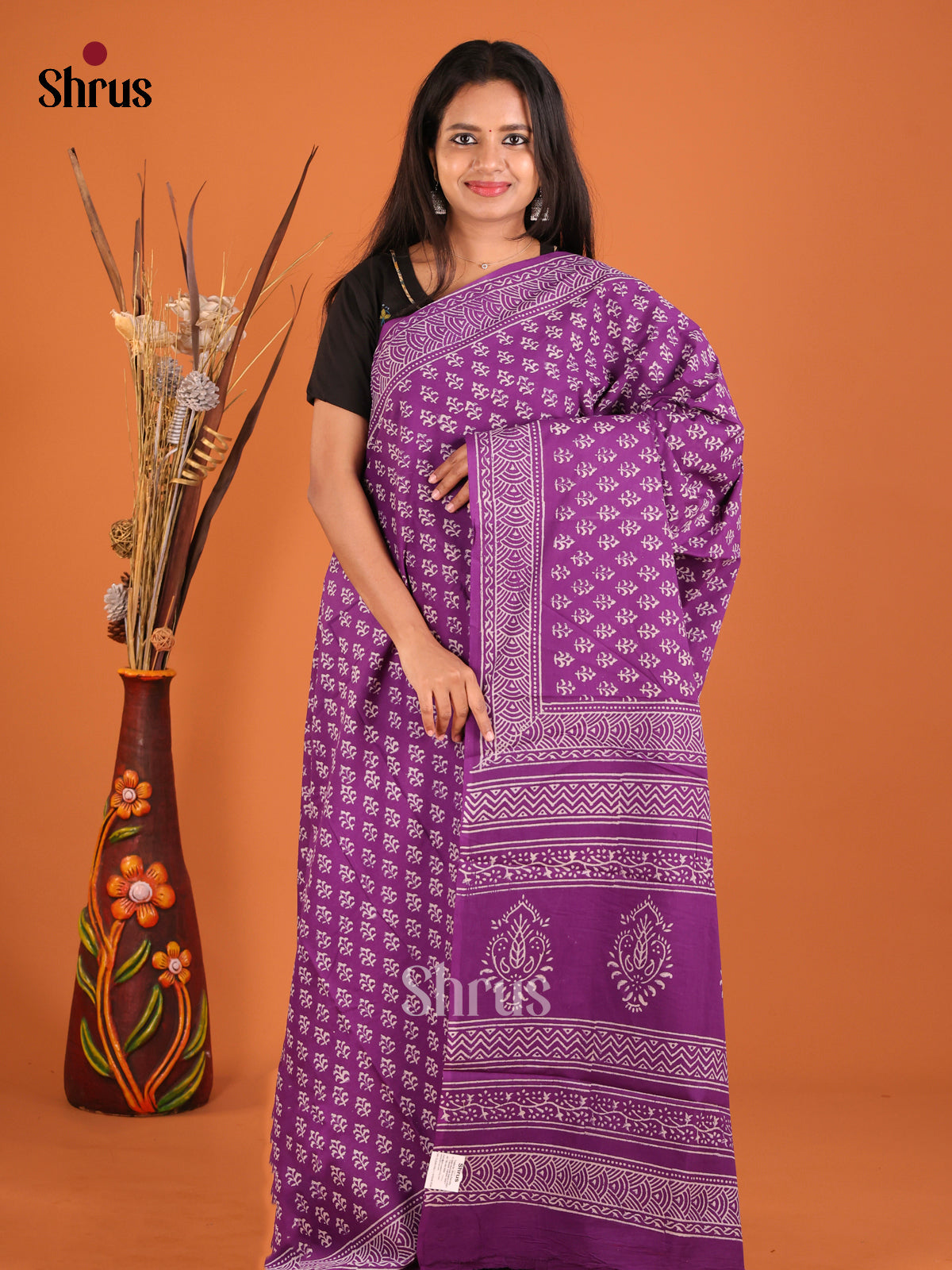 Vadamalli - Jaipur cotton Saree - Shop on Shrus.com