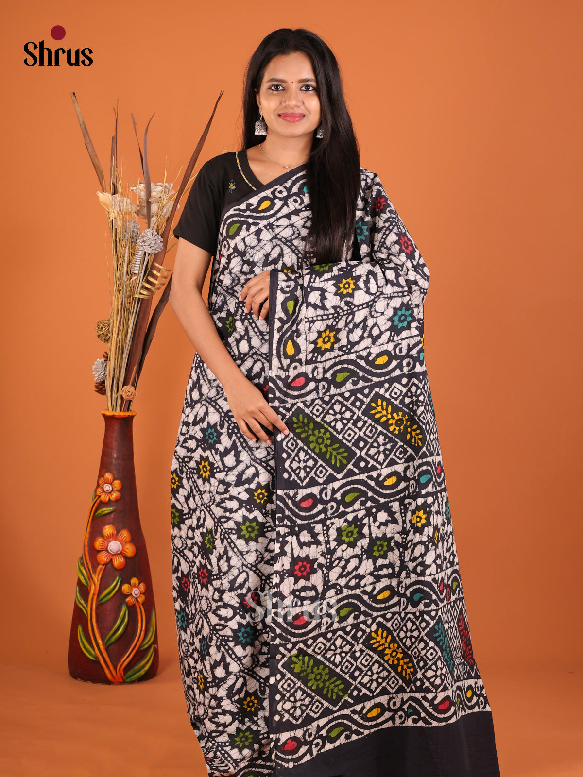 DHS04462 - Jaipur cotton Saree - Shop on Shrus.com