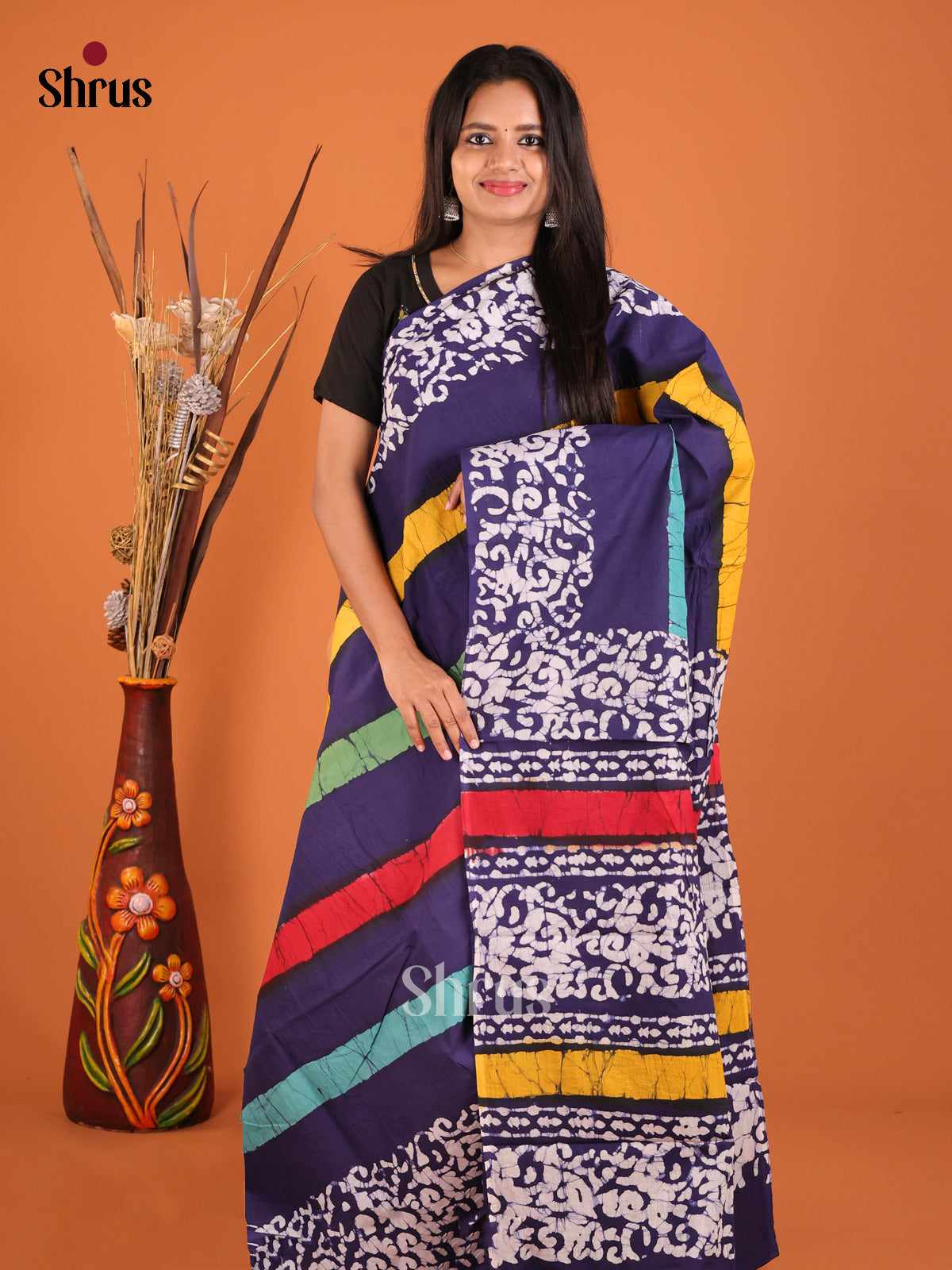 Blue - Jaipur cotton Saree