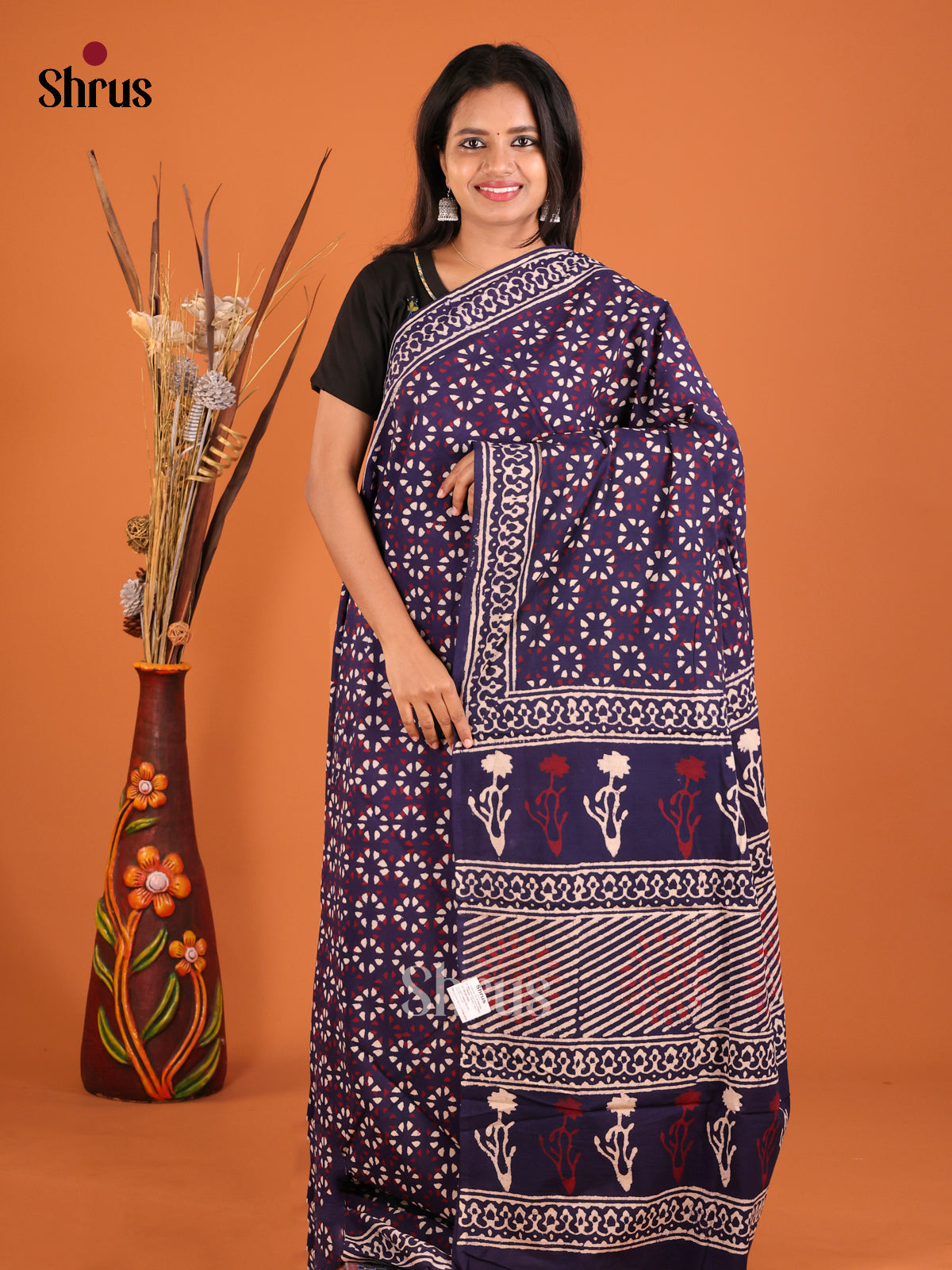 Blue - Jaipur cotton Saree