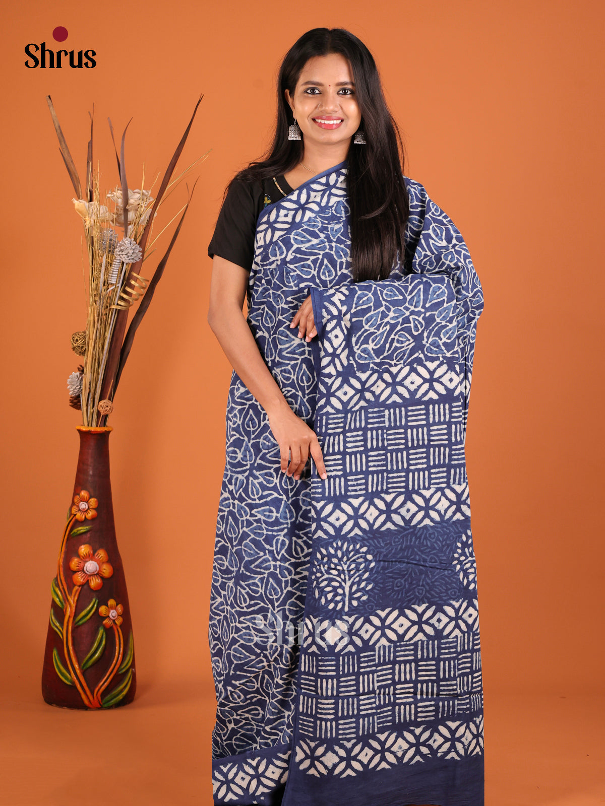 Blue- Jaipur cotton Saree