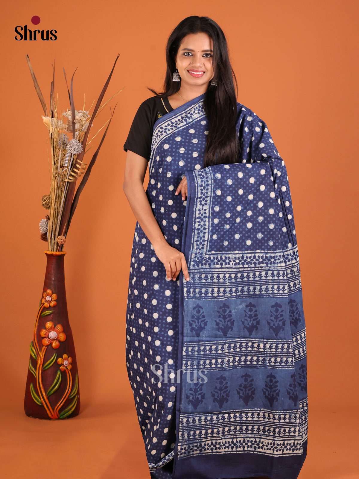 Blue- Jaipur cotton Saree