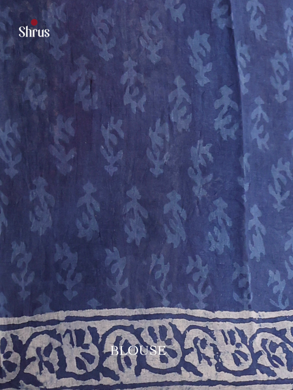 Cream & Blue - Jaipur cotton Saree