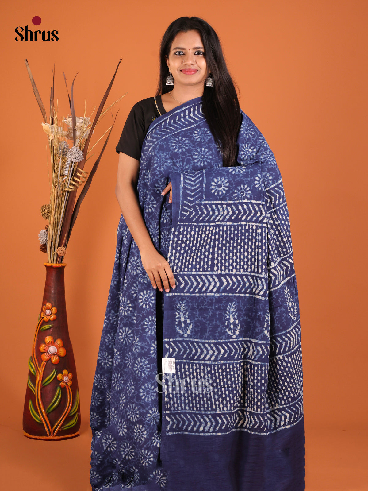 Blue - Jaipur cotton Saree