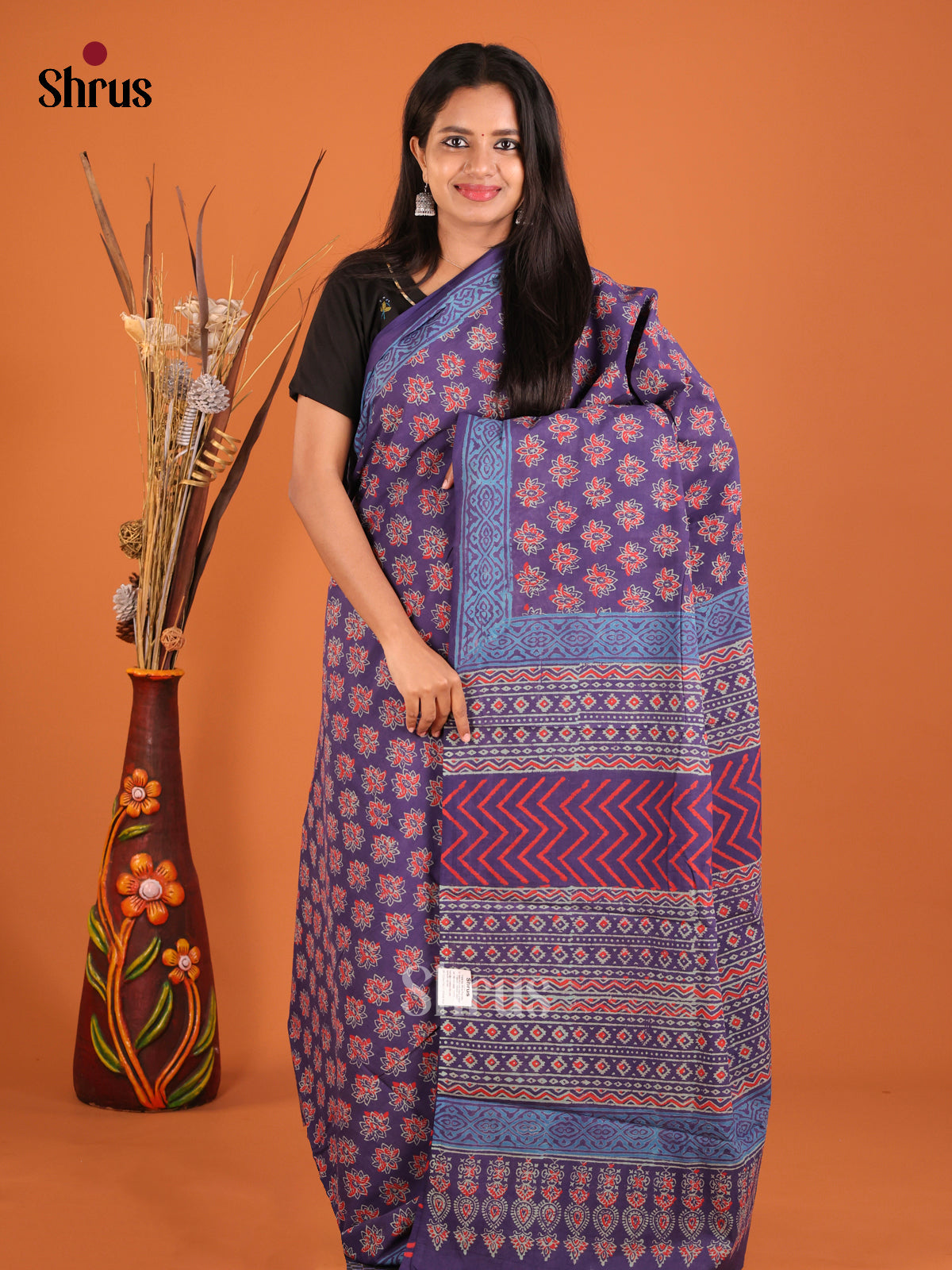Blue - Jaipur cotton Saree