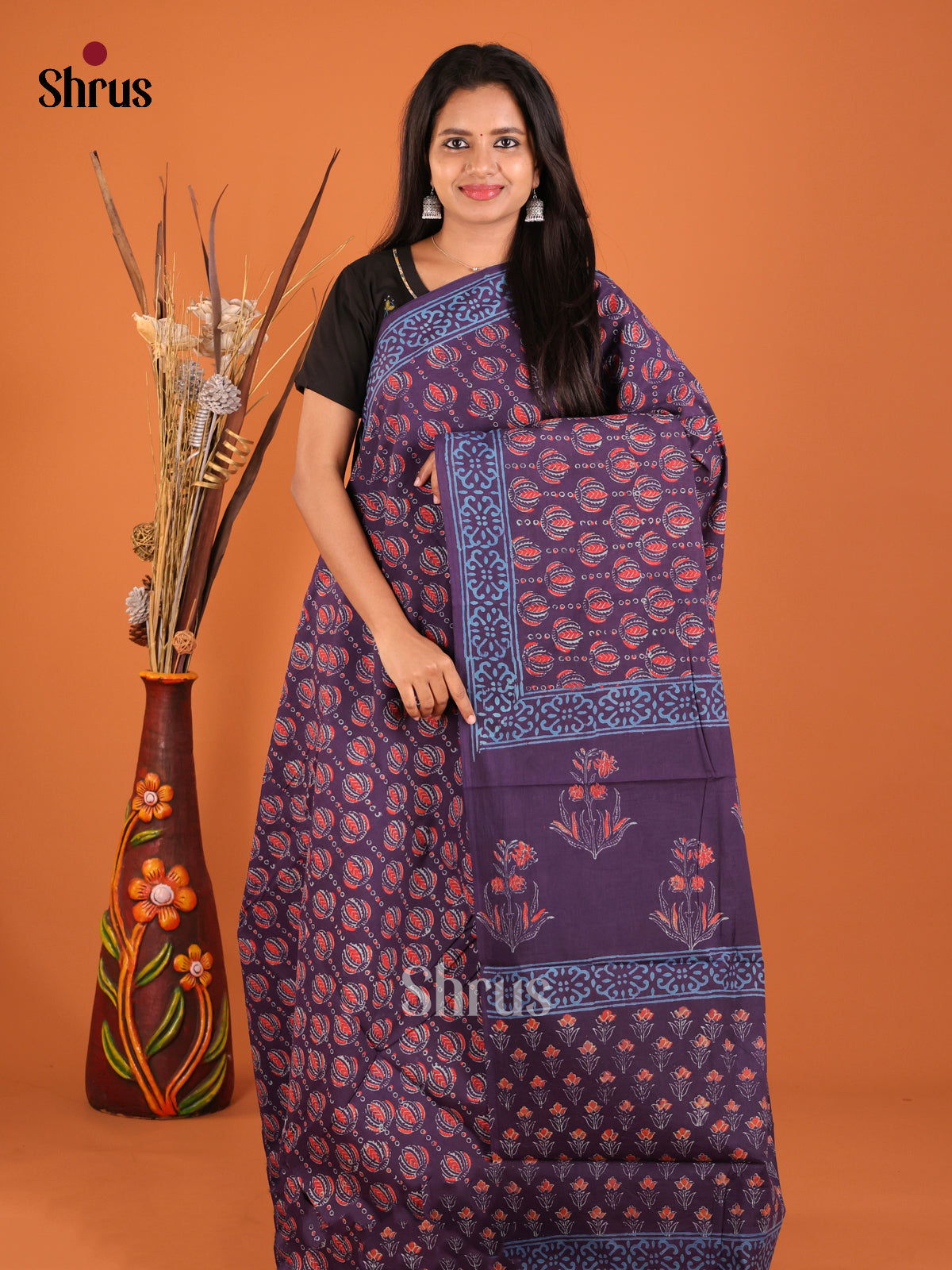 Blue- Jaipur cotton Saree