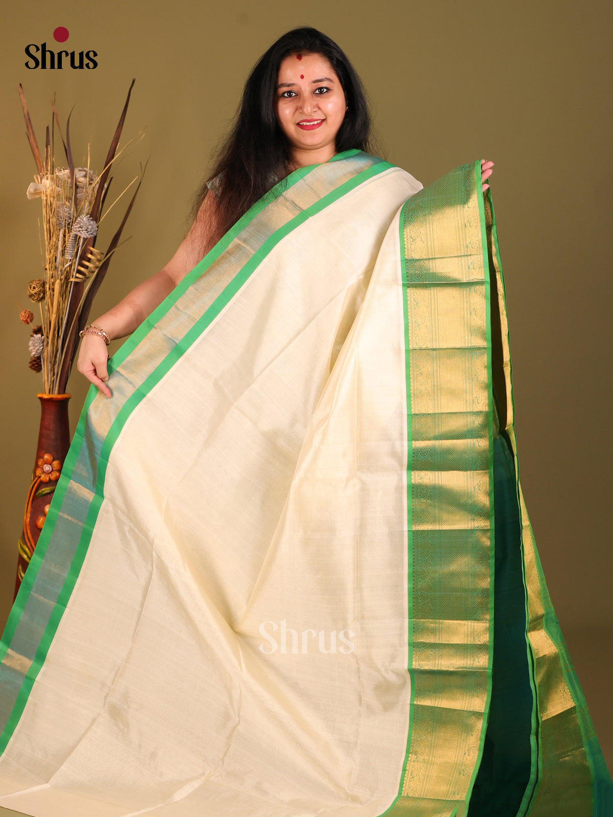 DHS04495 - Korvai-Big border Saree - Shop on Shrus.com