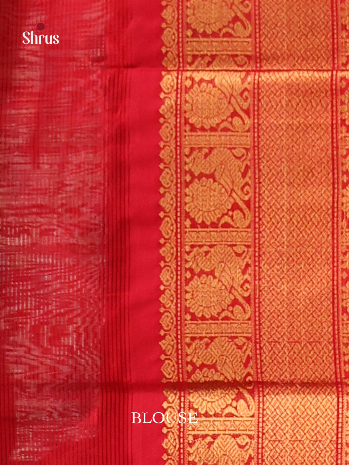 Blue & Red Silk Cotton Korvai-Big border Saree -2