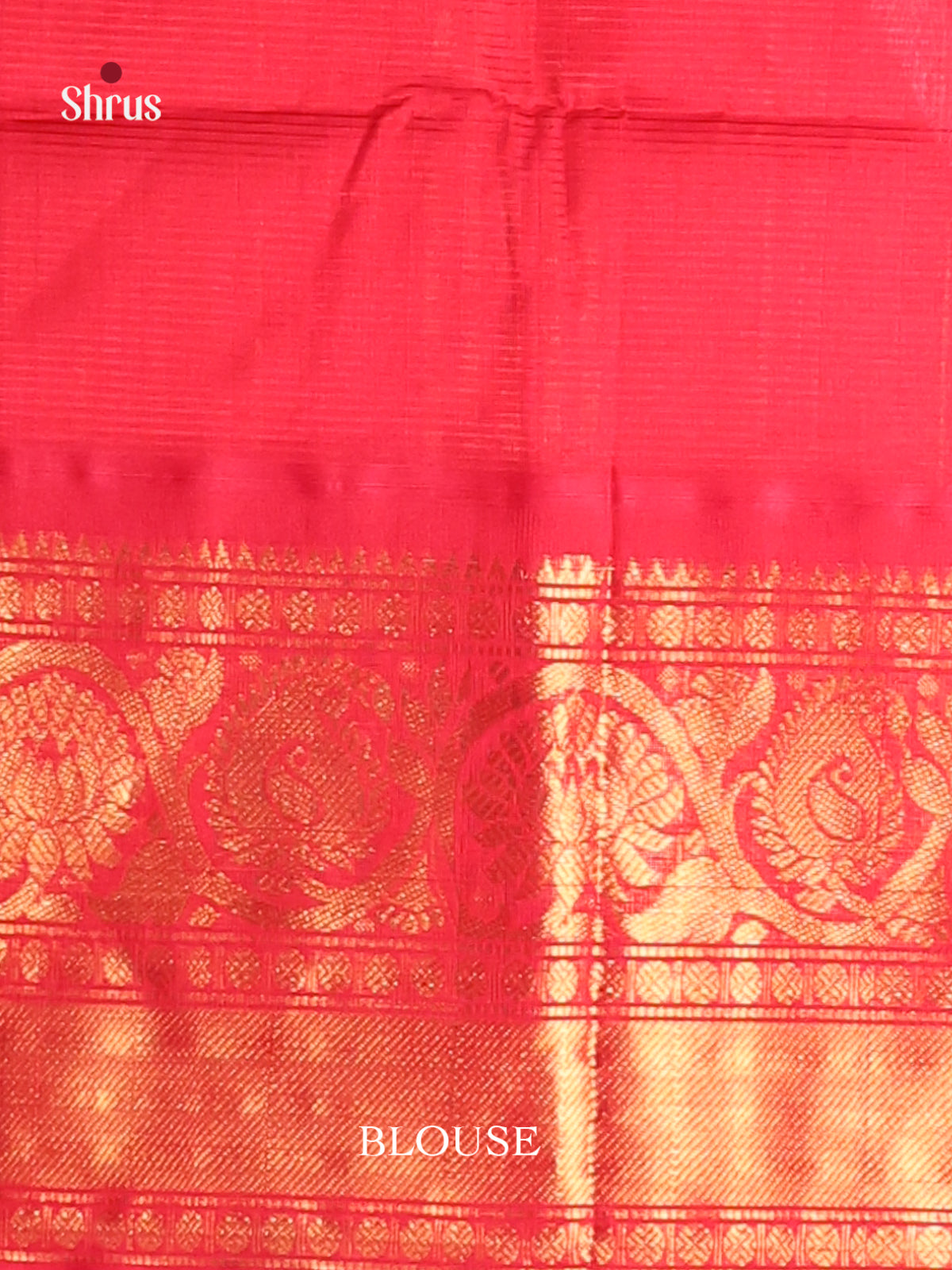 Pastel Blue & Red Silk Cotton Korvai-Big border Saree-1