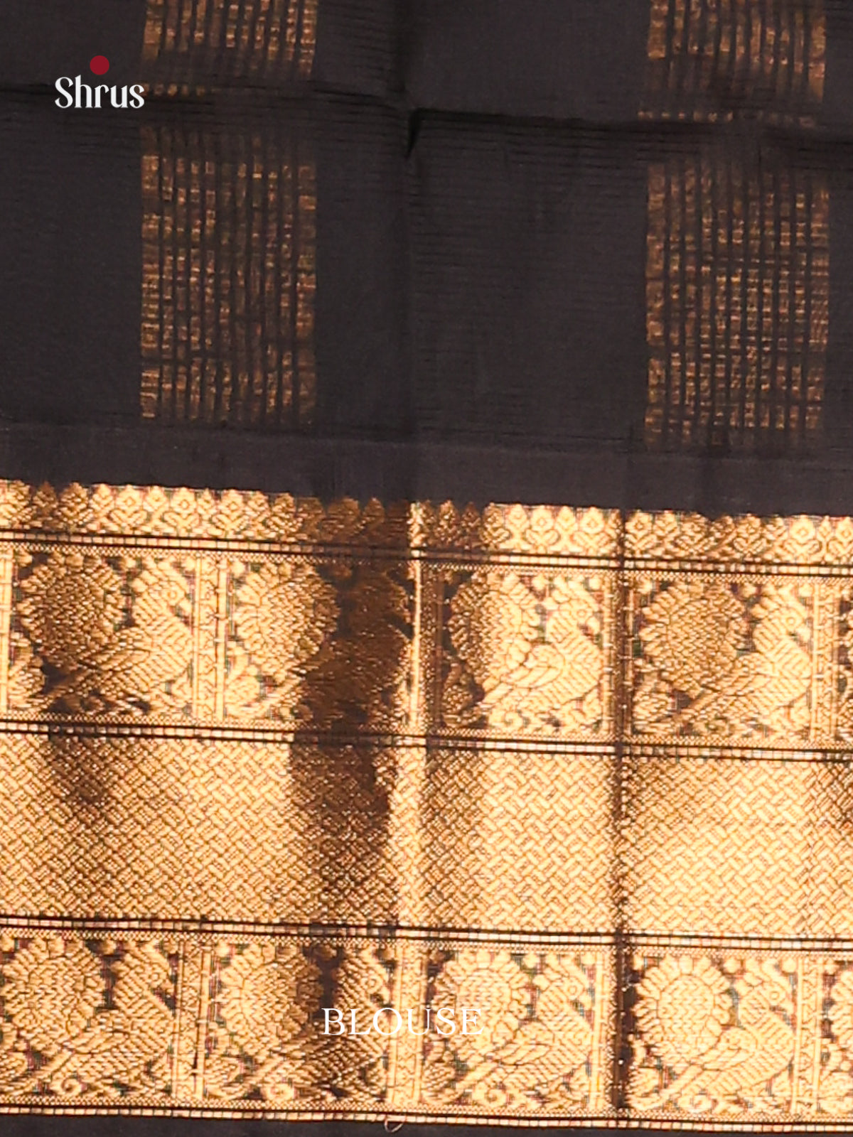 Gold & Black Silk Cotton Korvai-Big border Saree -1