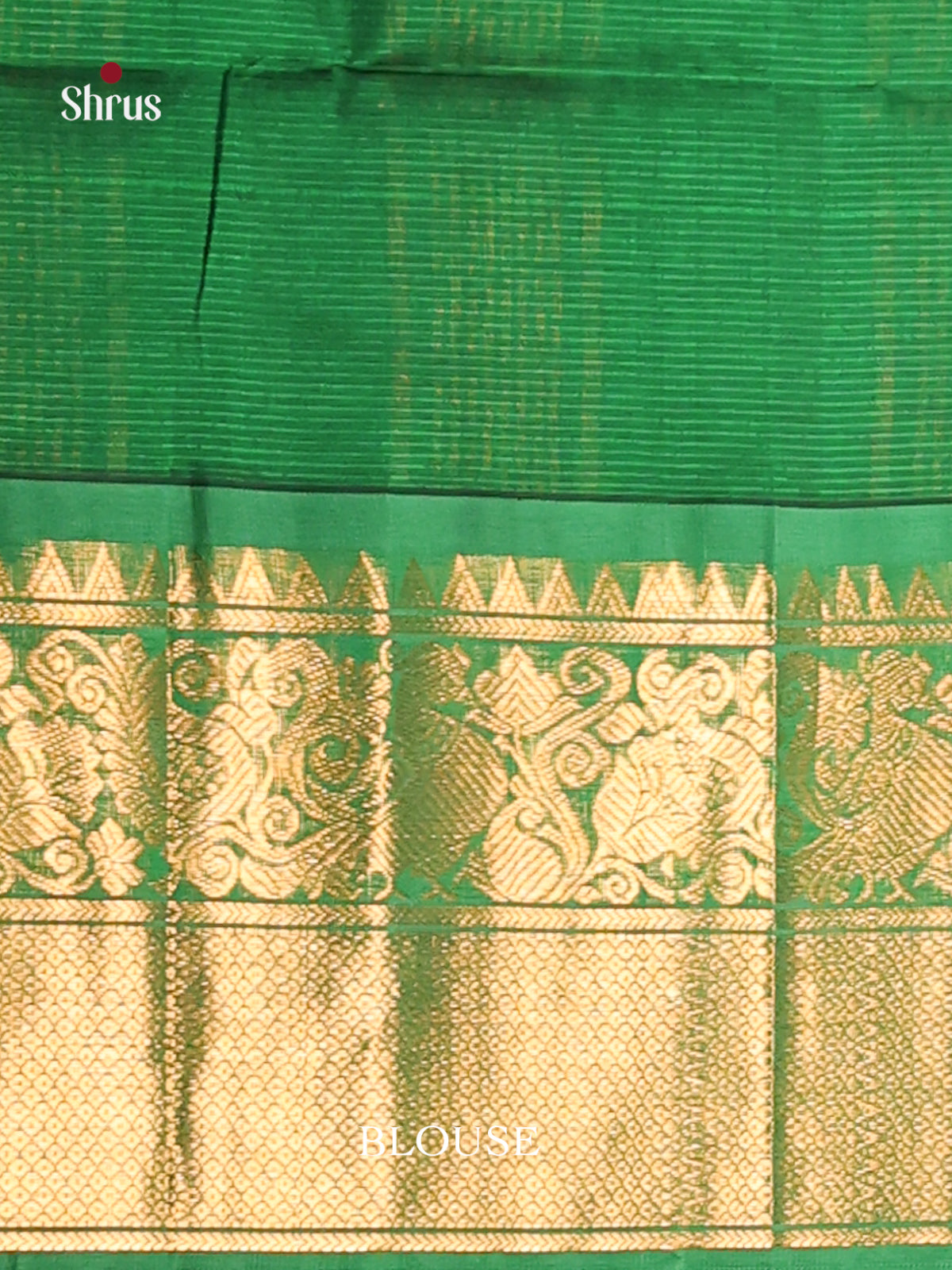 WHite & Green Silk Cotton Korvai-Big border Saree -1