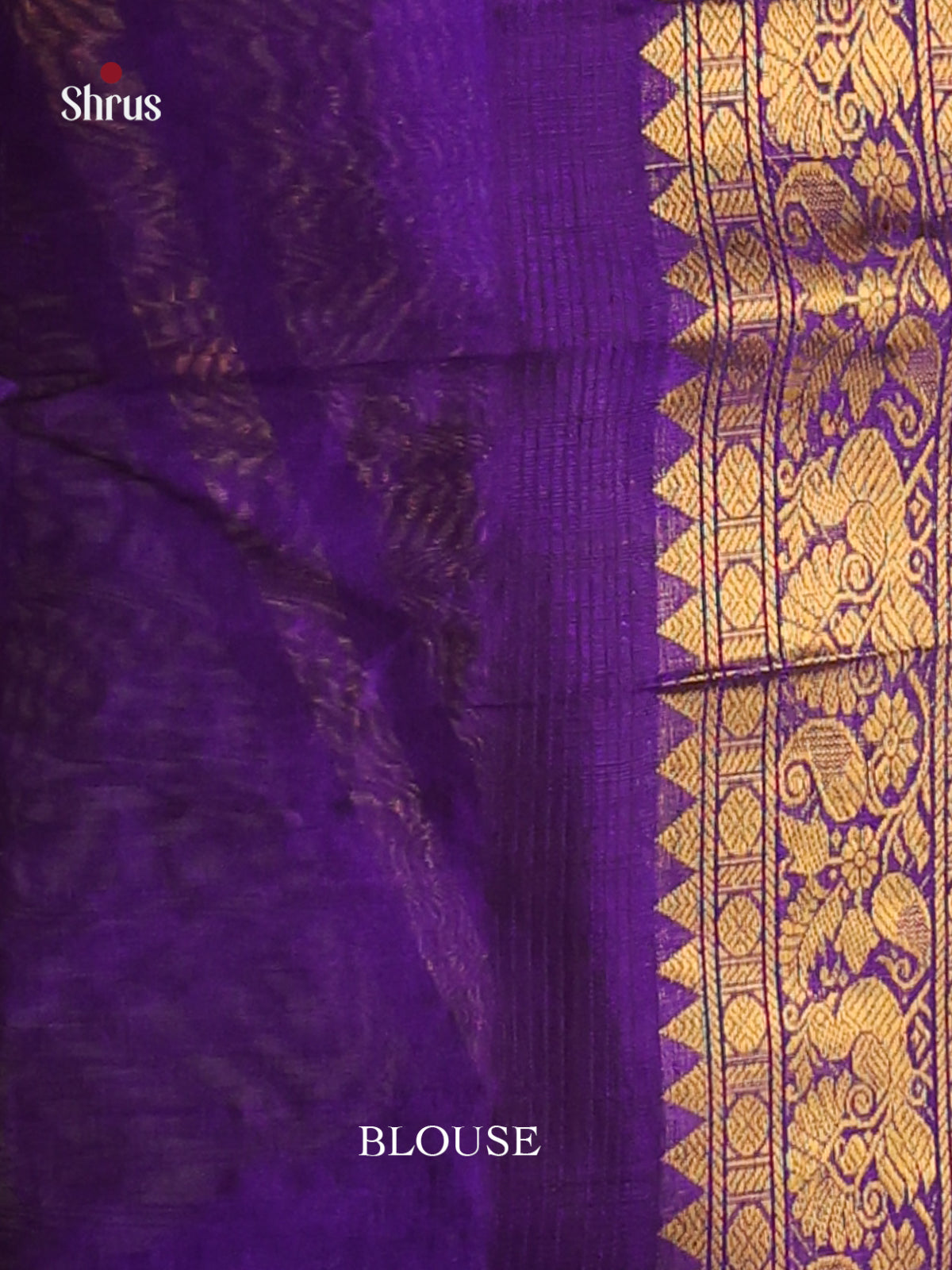 Peach & Blue Silk Cotton Korvai-kattams Saree - Shop on Shrus.com