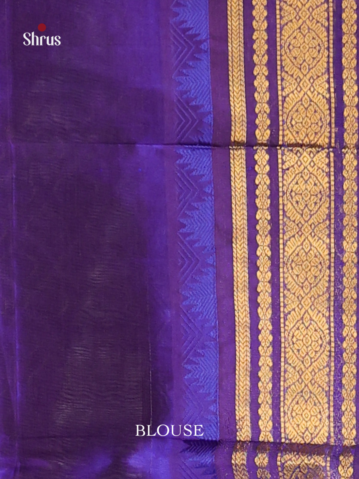 Cream & Blue Silk Cotton Korvai-kattams Saree -2