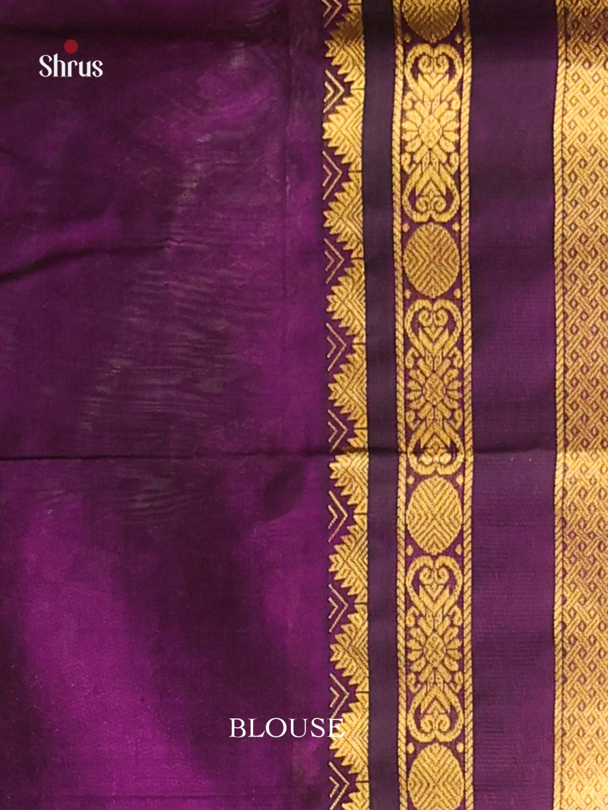 Cream & Violet Silk Cotton Korvai-kattams Saree - Shop on Shrus.com