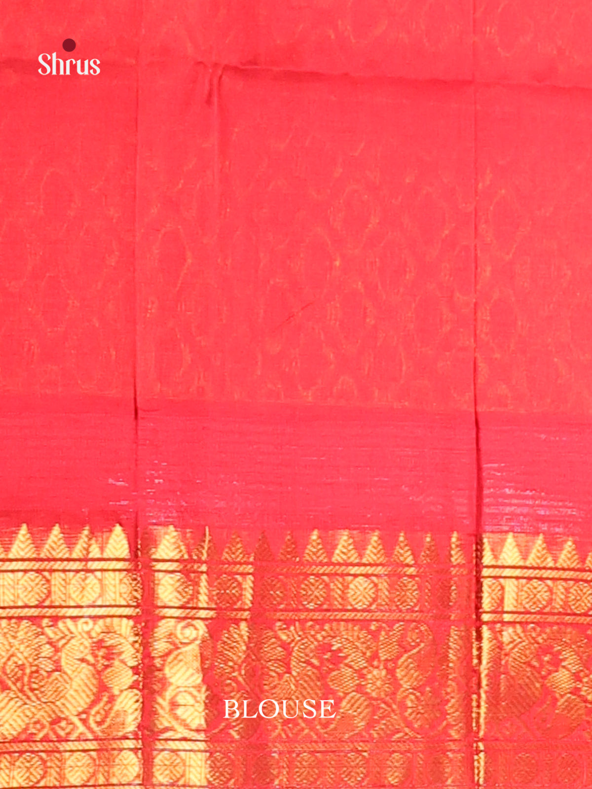 Blue & Red Silk Cotton Korvai-kattams Saree -1