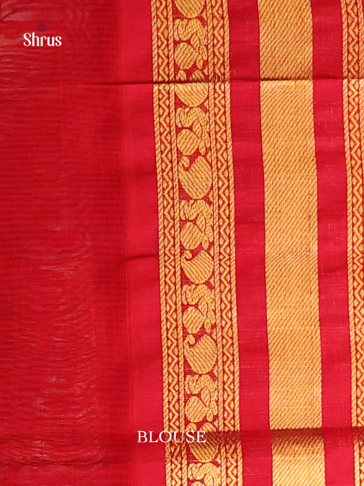 Green & Red Silk Cotton Korvai-kattams Saree - Shop on Shrus.com