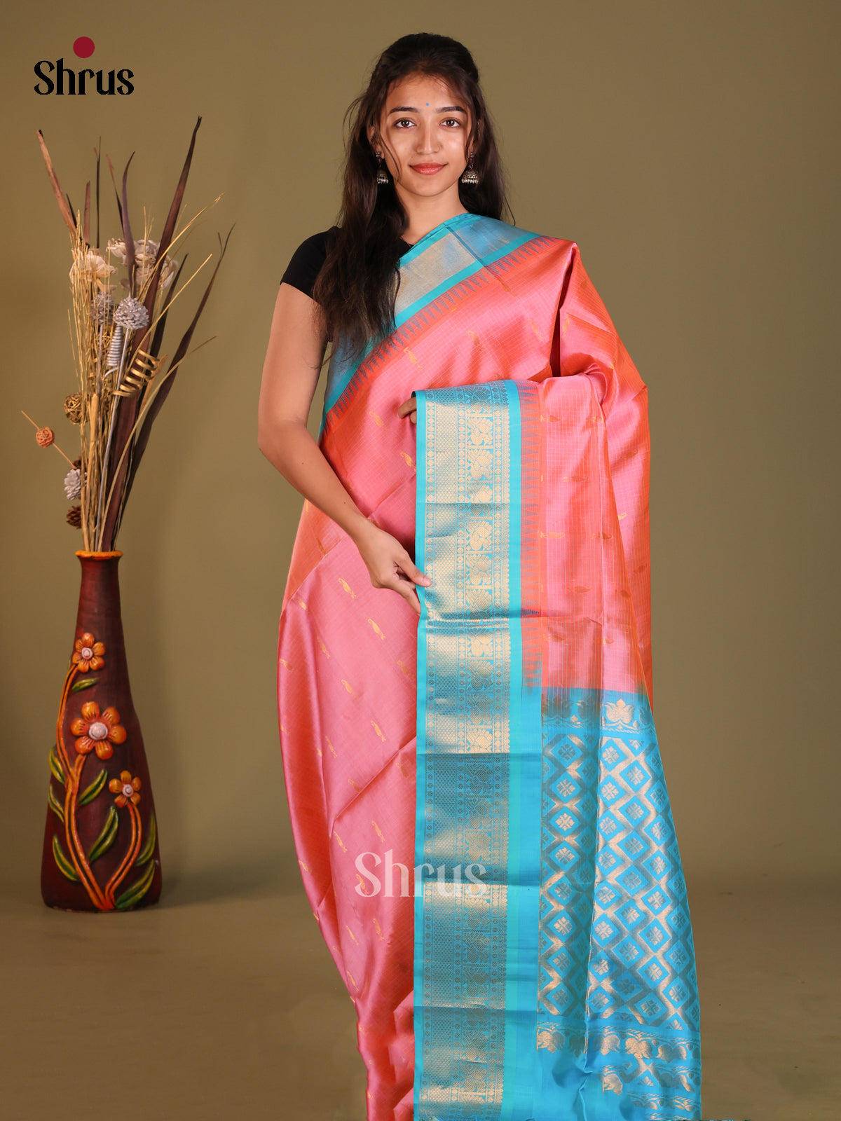 DHS04550 - Soft Silk Saree - Shop on Shrus.com