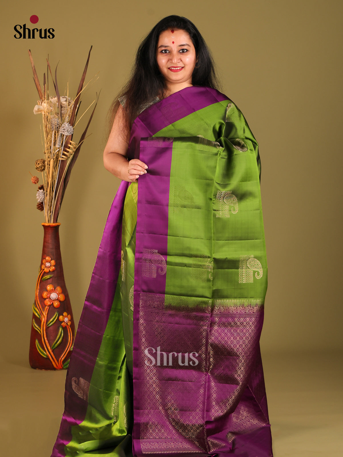 DHS05260 - Softsilk-halfpure Saree - Shop on Shrus.com