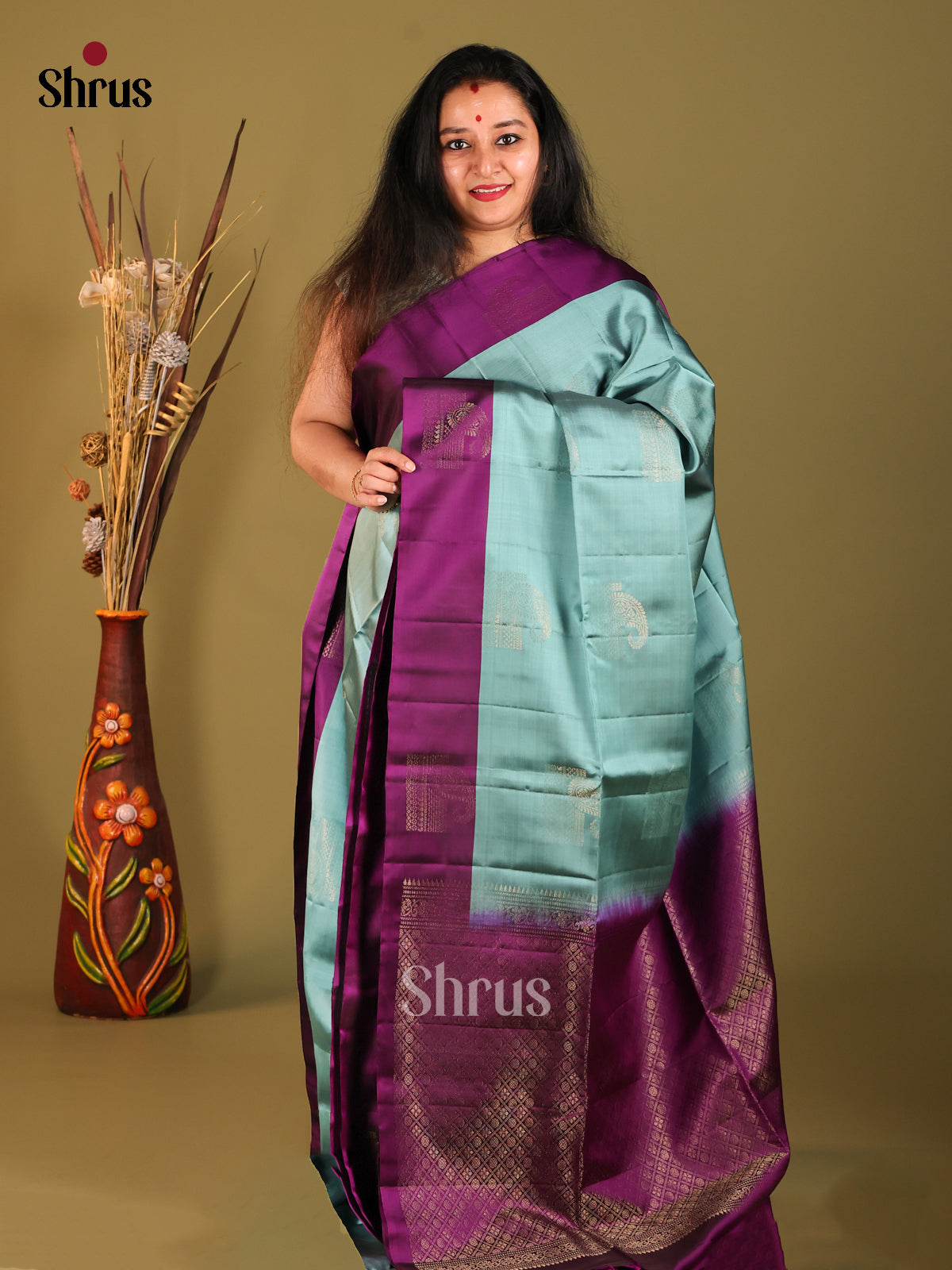 DHS05261 - Softsilk-halfpure Saree - Shop on Shrus.com