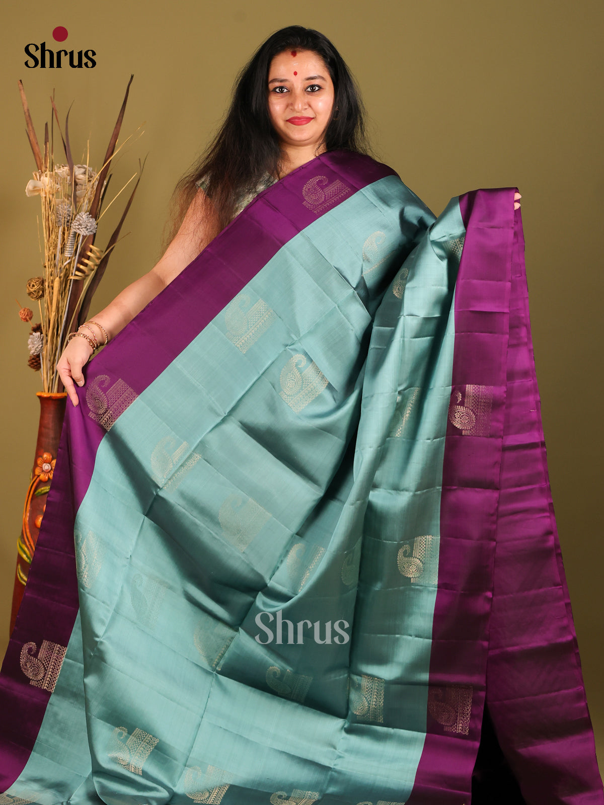 DHS05261 - Softsilk-halfpure Saree - Shop on Shrus.com