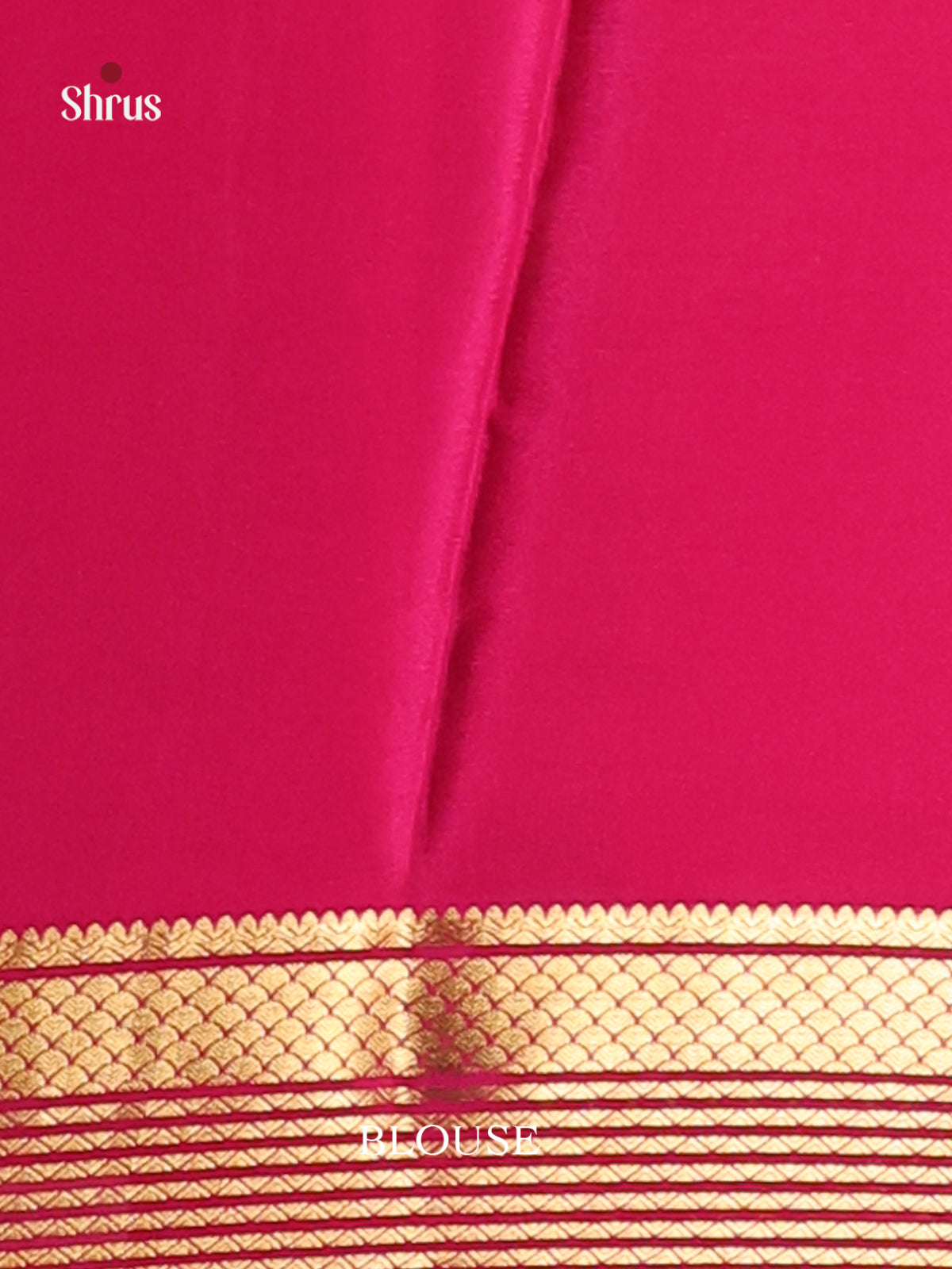 Cream & Pink- Mysore Silk Print Saree