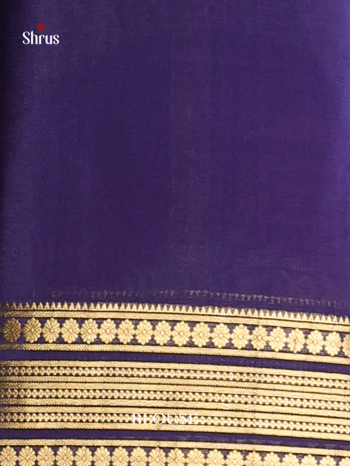 Enchanting Lavender Printed Mysore Silk Saree With Blue Border