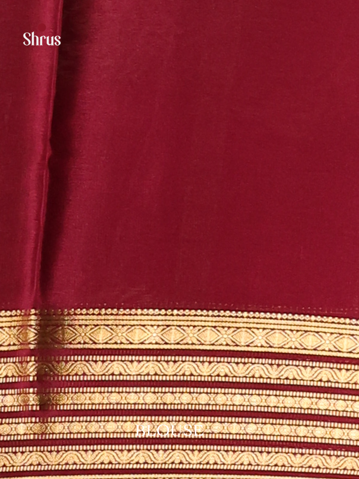 Pink & Maroon - Mysore Silk Print Saree - Shop on Shrus.com
