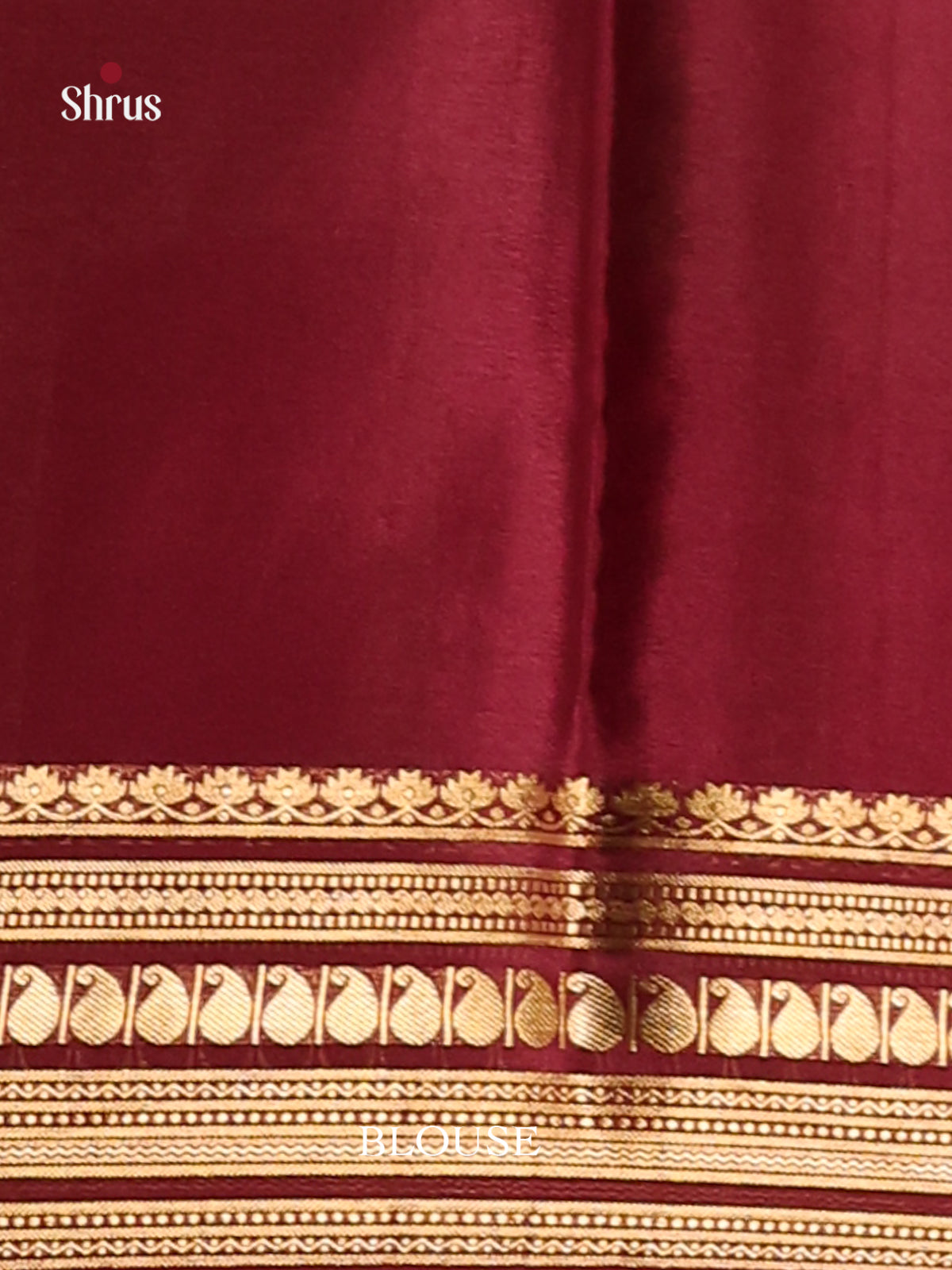 Pink & Maroon - Mysore Silk Print Saree