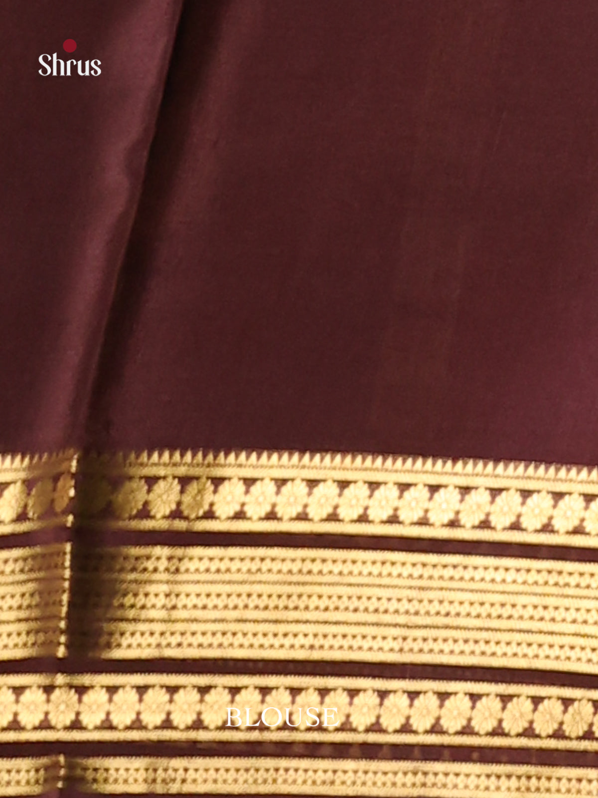 Cream & Brown - Mysore Silk Print Saree