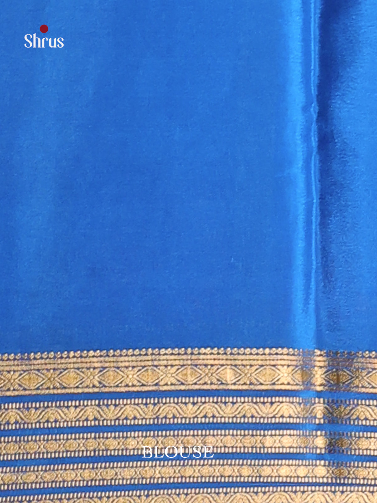 Striking Light Blue Mysore Silk Saree With Blue Zari Border
