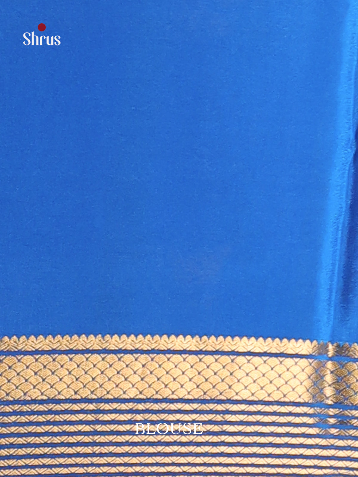 Light Blue & Blue - Mysore Silk Print Saree - Shop on Shrus.com