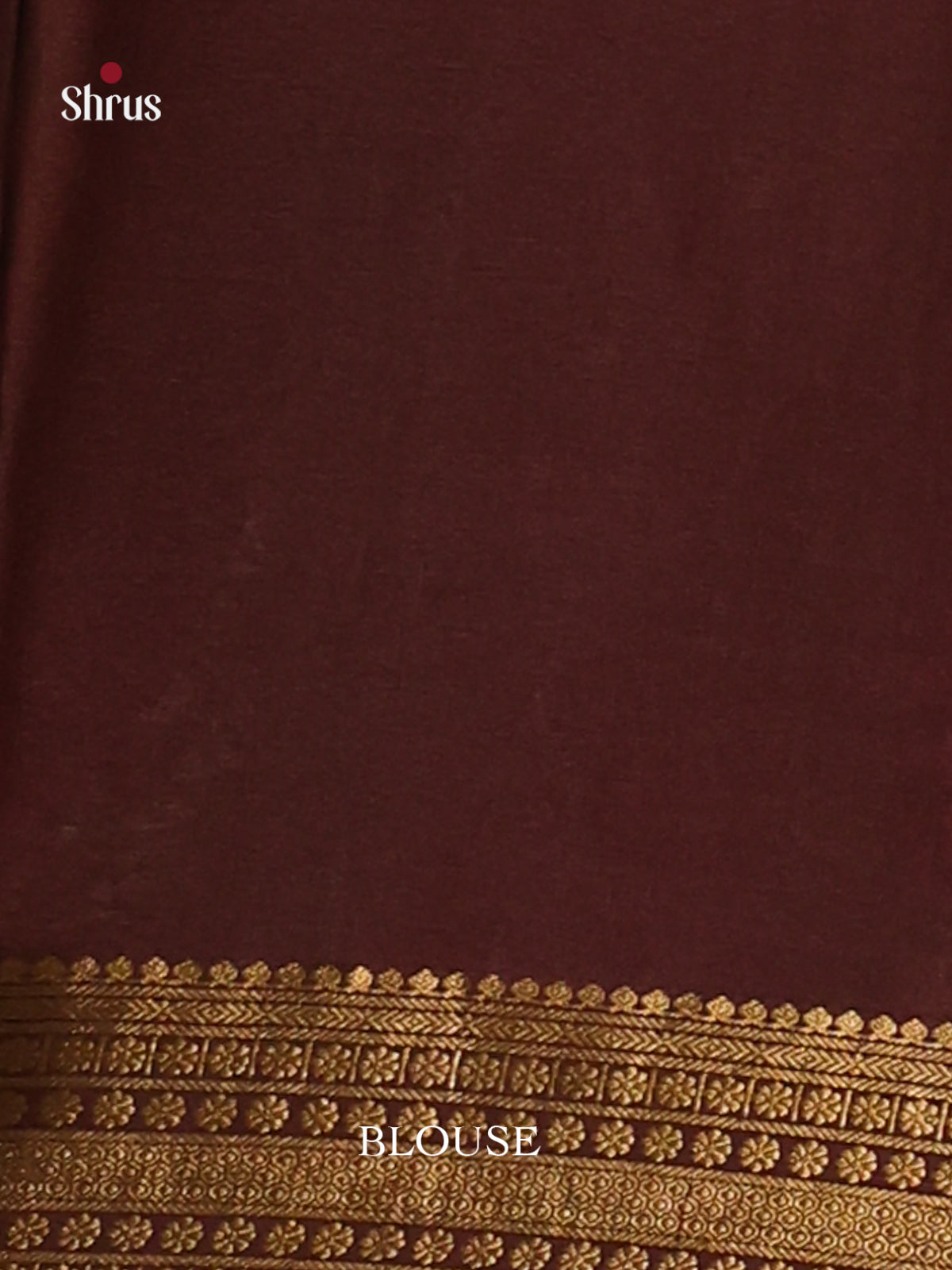 Cream & Brown - Mysore Silk Print Saree