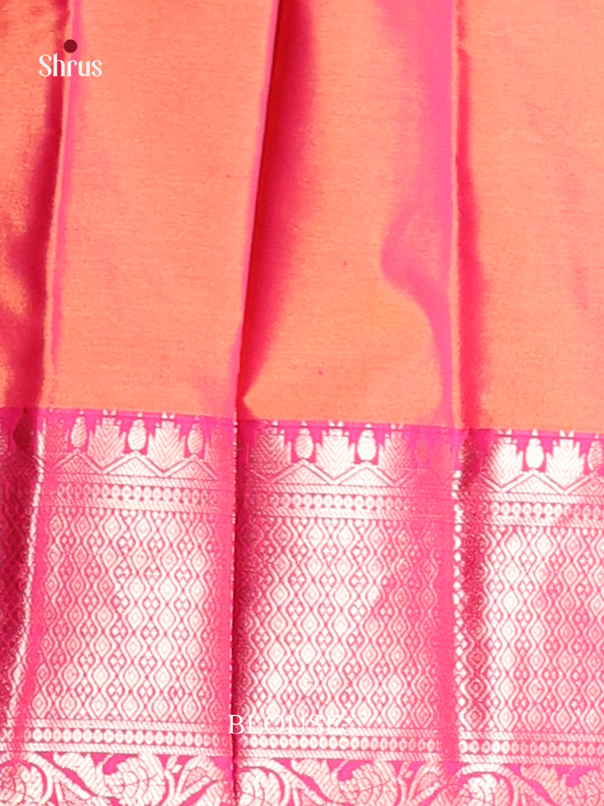 Orange & Pink - Semi Pochampally Saree - Shop on Shrus.com