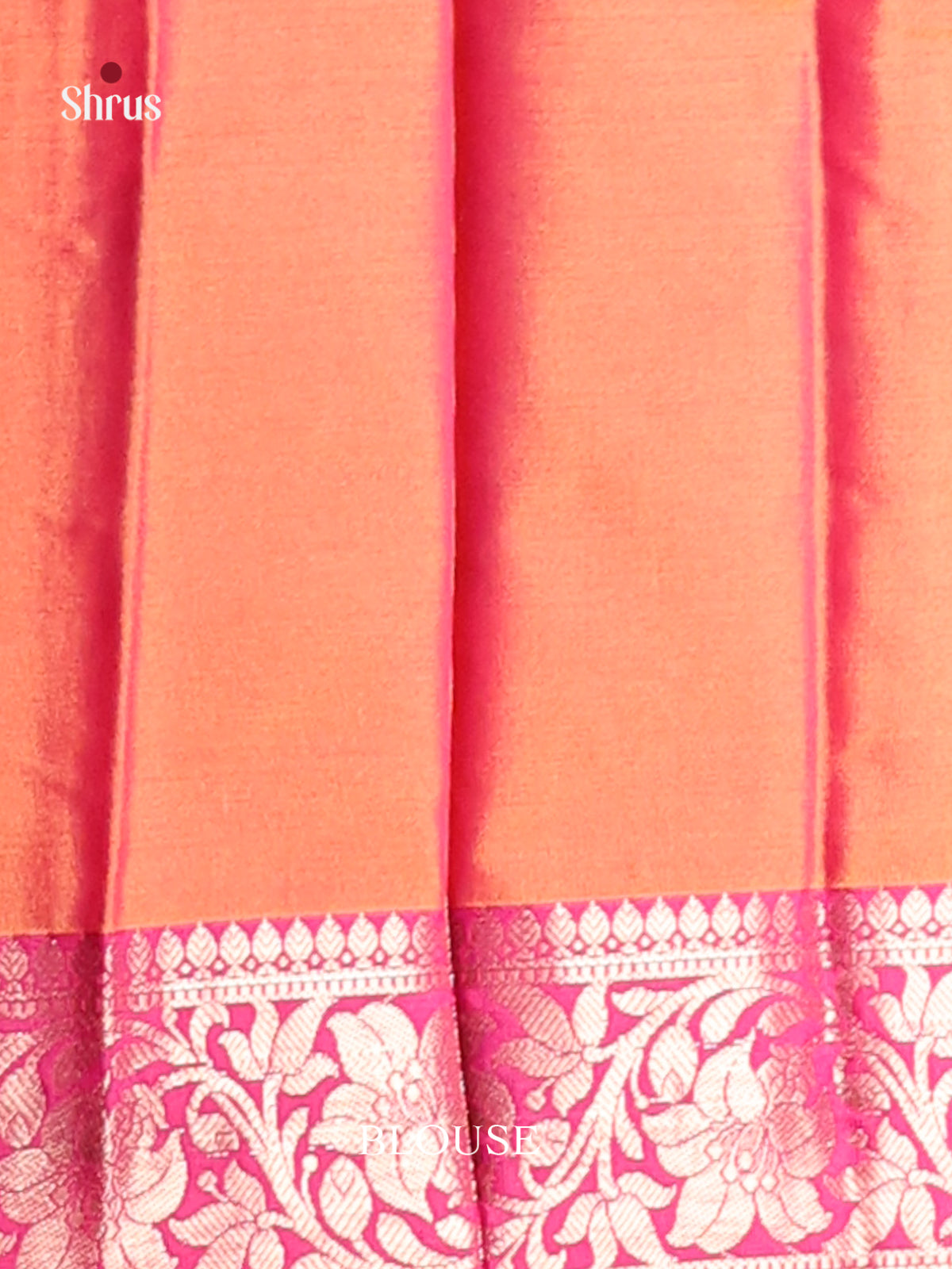 Light Green & Orange - Semi Pochampally Saree - Shop on Shrus.com