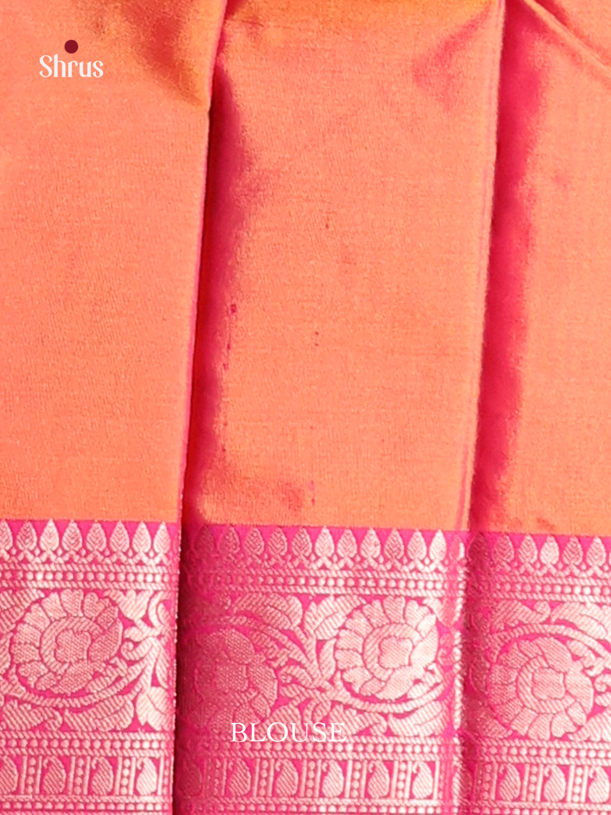 Orange & Pink - Semi Pochampally Saree - Shop on Shrus.com
