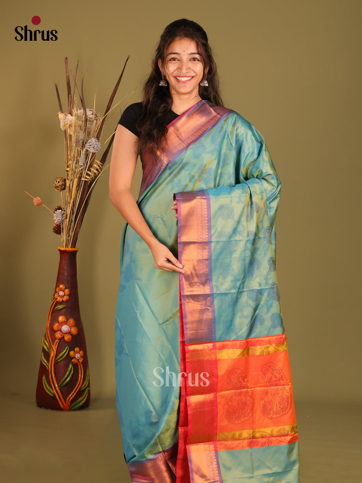 Blue & Purple - Semi Pochampally Saree