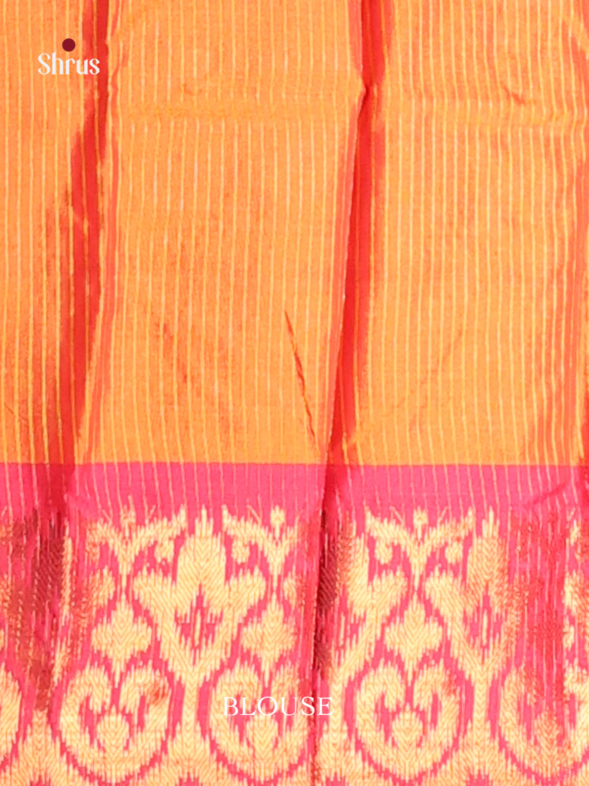 Pink & Orange- Semi Pochampally Saree - Shop on Shrus.com