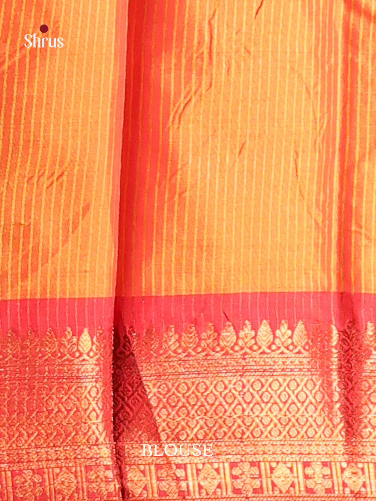 Yellow & Orange- Semi Pochampally Saree - Shop on Shrus.com