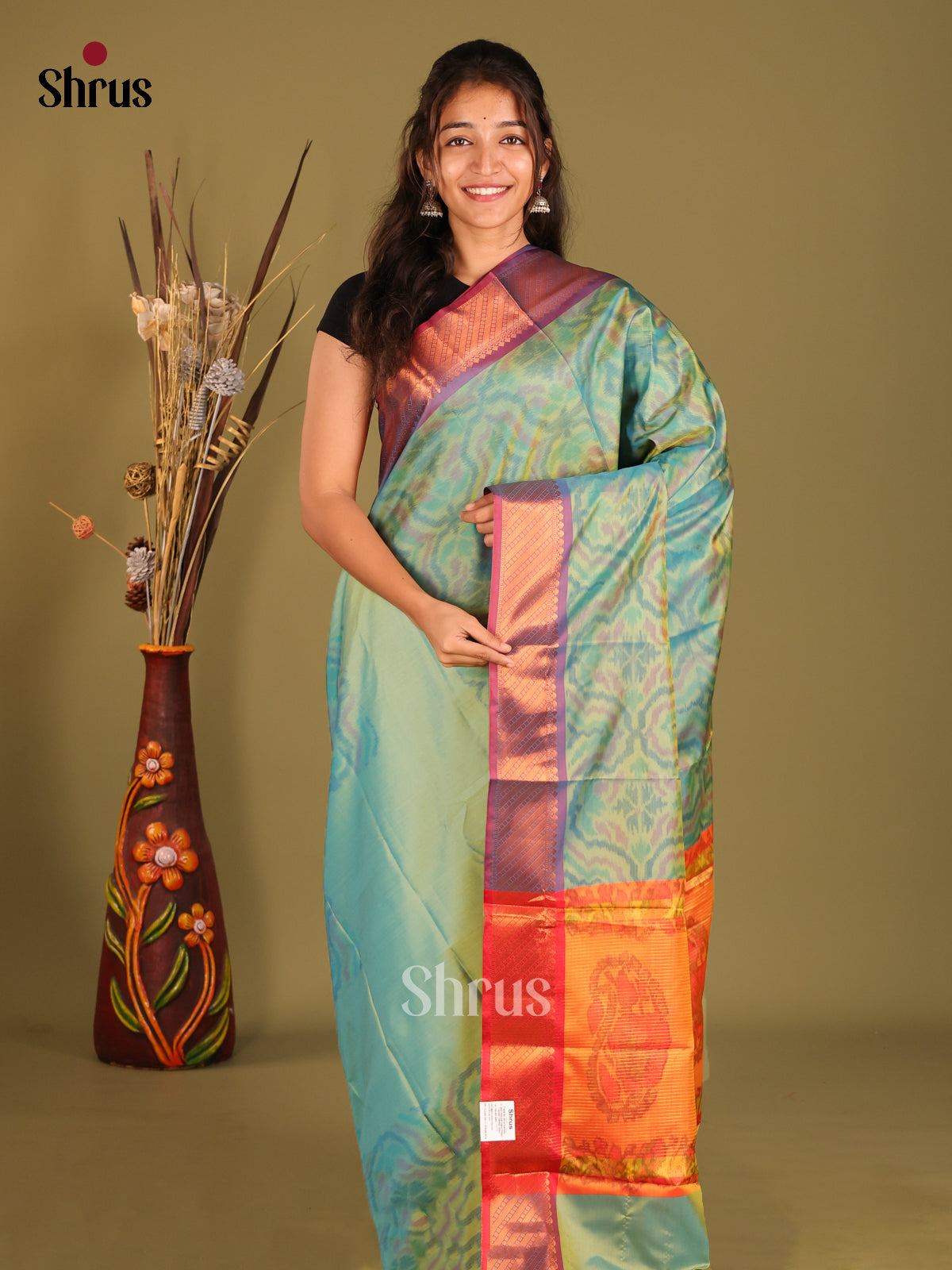 Blue & Purple - Semi Pochampally Saree