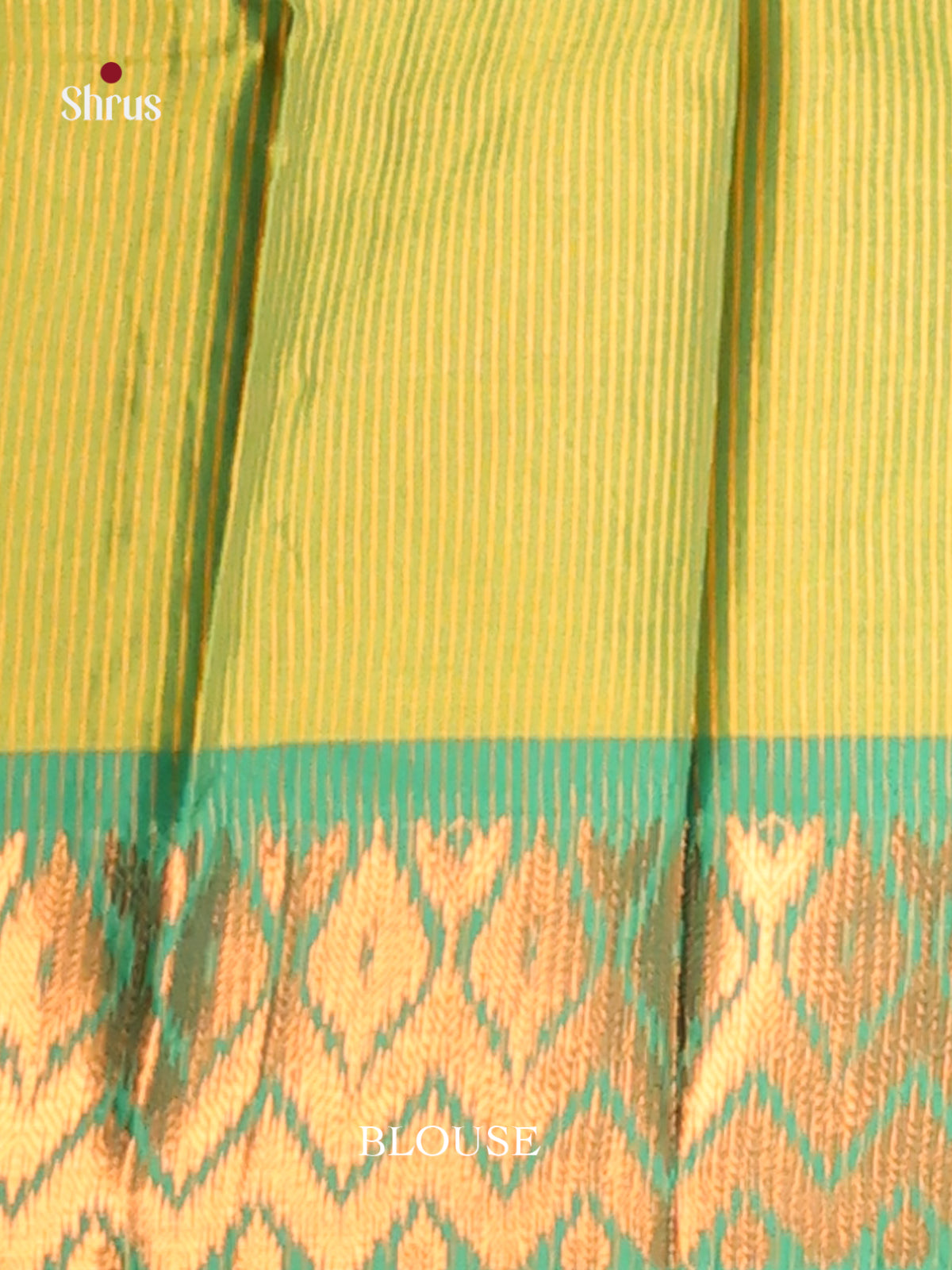 Yellow & Green - Semi Pochampally Saree - Shop on Shrus.com