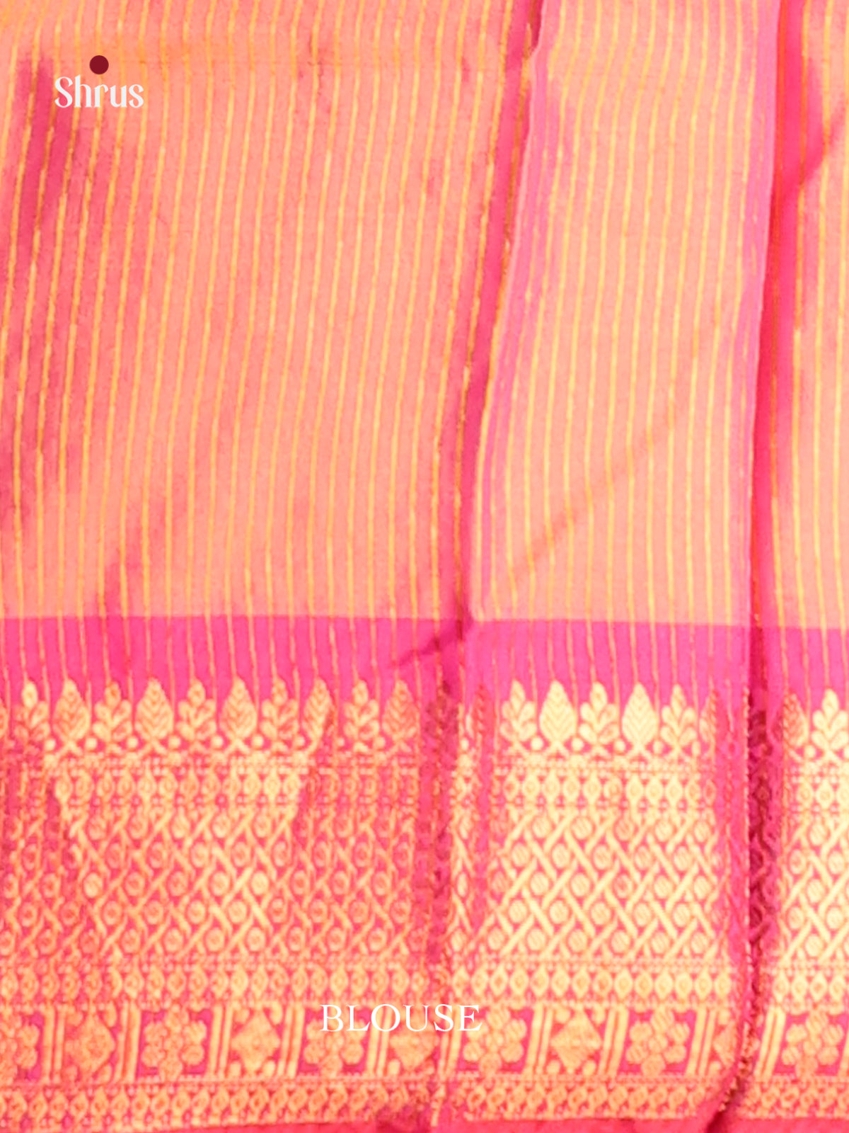 Orange & Pink- Semi Pochampally Saree - Shop on Shrus.com