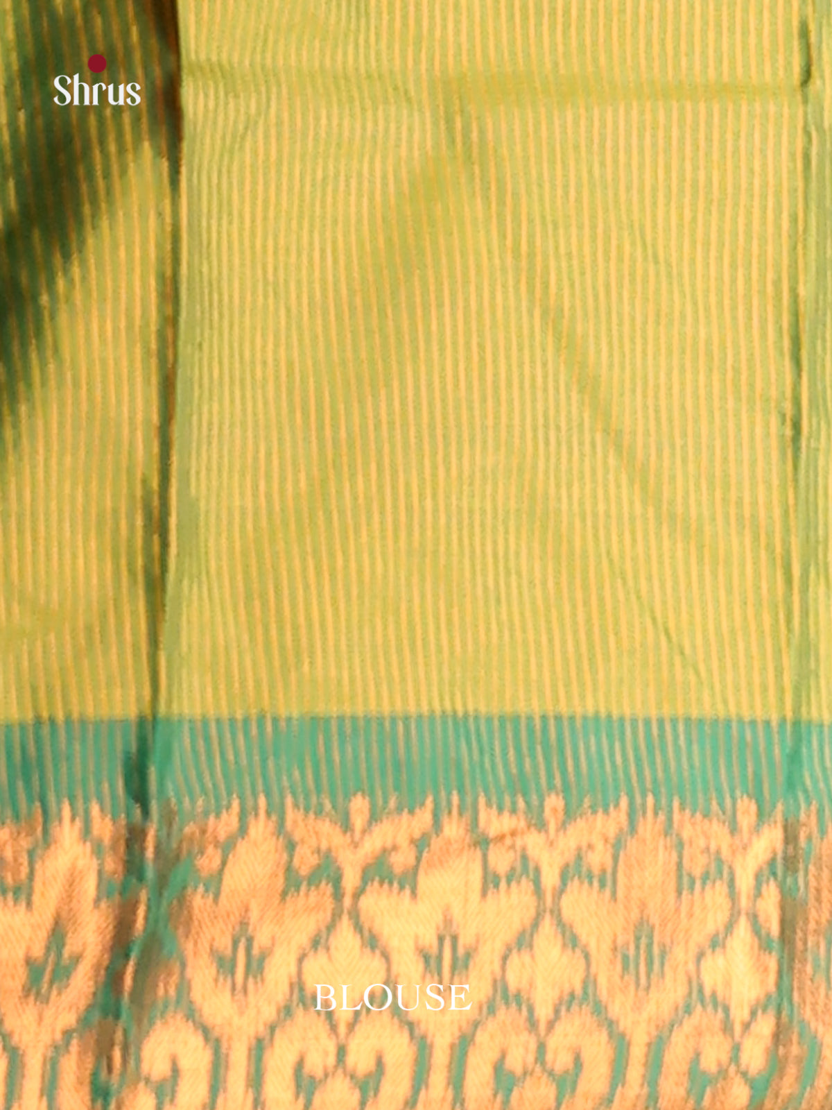 Yellow & Green - Semi Pochampally Saree - Shop on Shrus.com