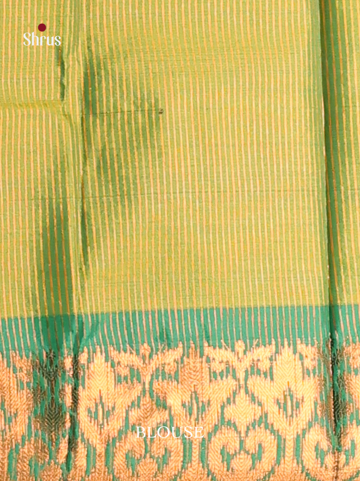Yellow & Green - Semi Pochampally Saree - Shop on Shrus.com