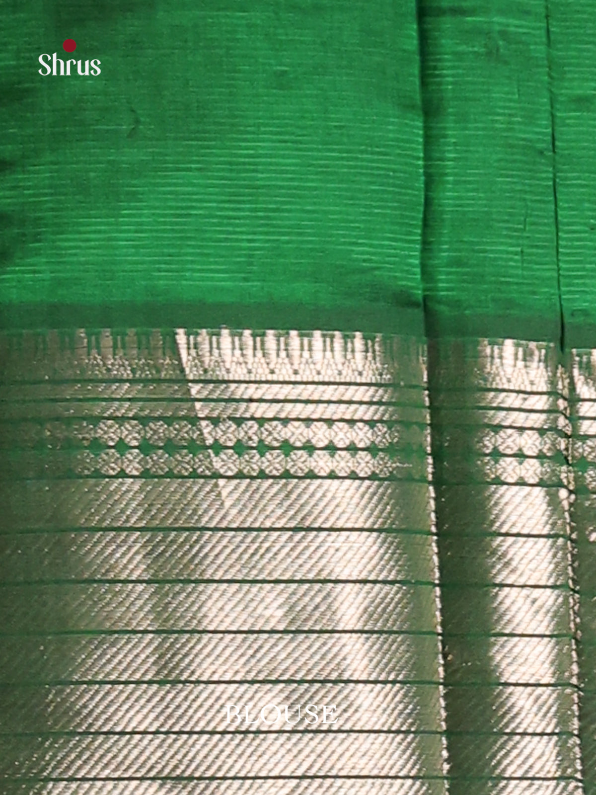 Green Single tone Mangalagiri silkcotton Saree with self zari border -1