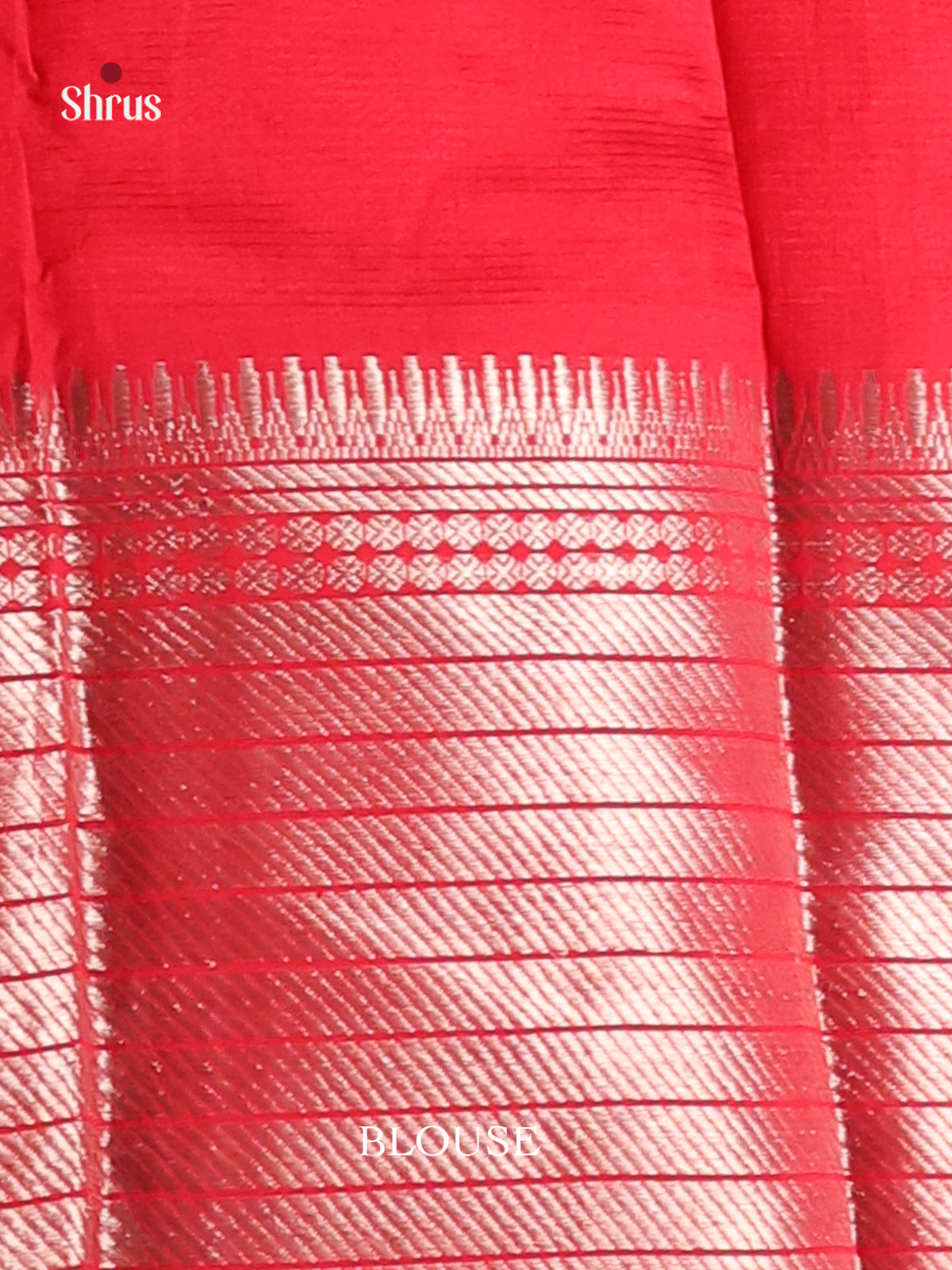 Red Single Tone Mangalagiri silkcotton Saree with zari border -1